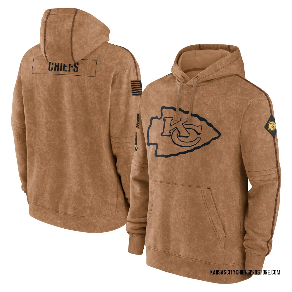 Adult Kansas City Chiefs Brown 2023 Salute To Service Club Pullover Hoodie