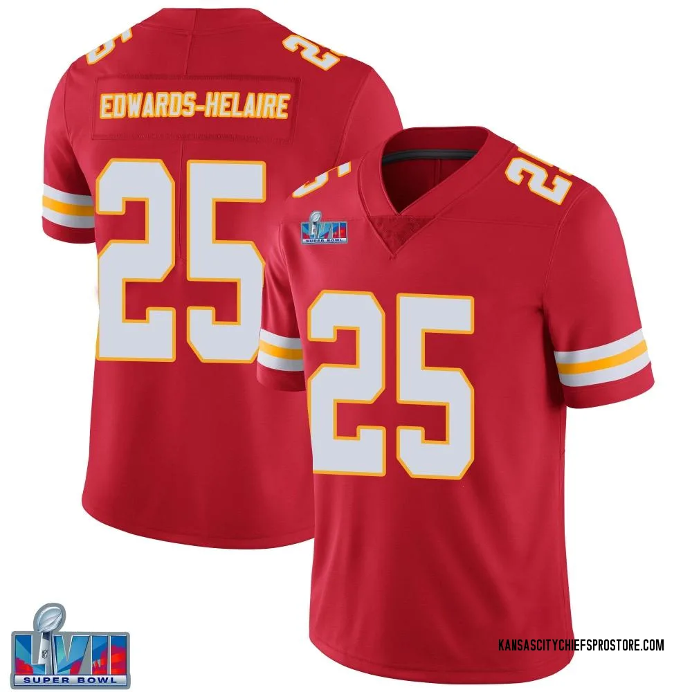 Adult Limited Clyde Edwards-Helaire Kansas City Chiefs Red Team Color Vapor Untouchable Super Bowl LVII Patch Jersey
