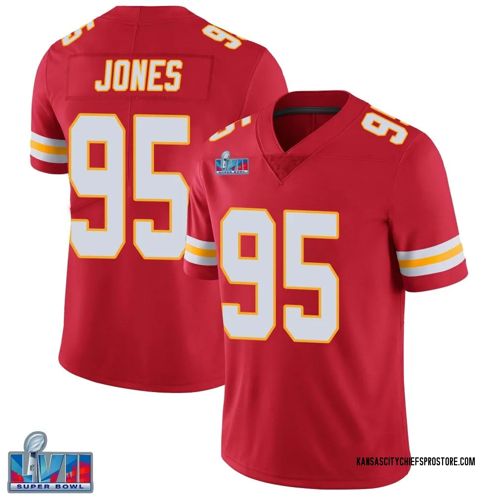 Youth Limited Chris Jones Kansas City Chiefs Red Team Color Vapor Untouchable Super Bowl LVII Patch Jersey